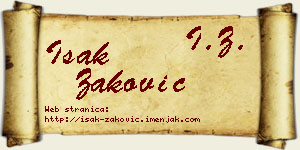 Isak Zaković vizit kartica